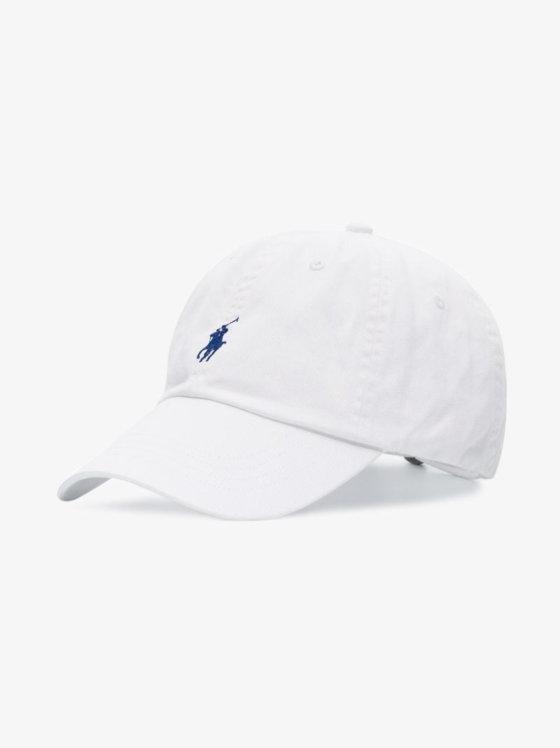 White Logo Embroidered Cotton Cap