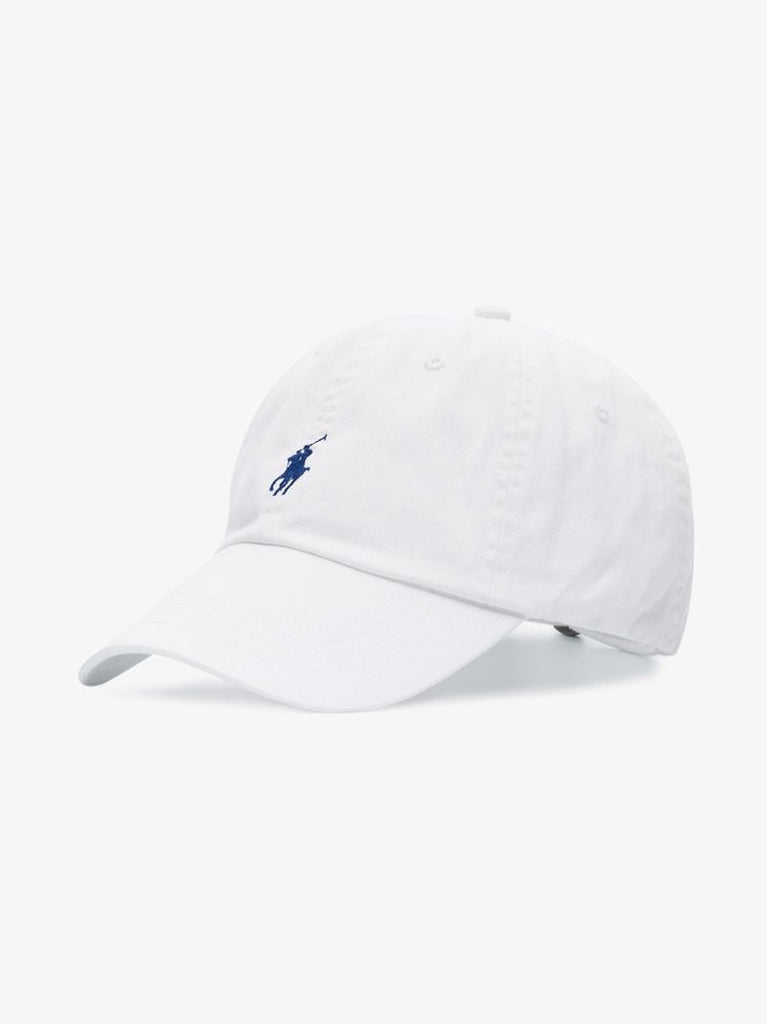 White Logo Embroidered Cotton Cap