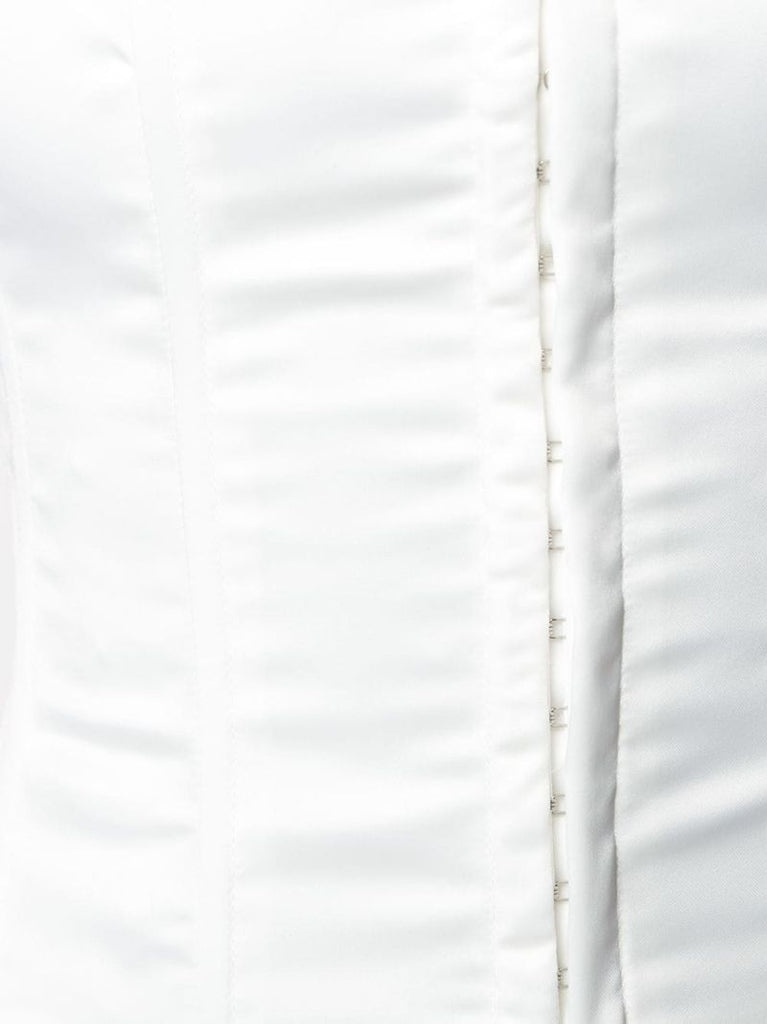 White Lace-up Bustier Top