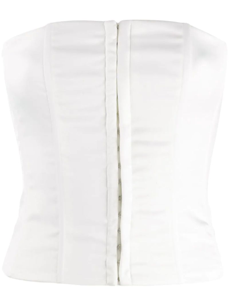 White Lace-up Bustier Top