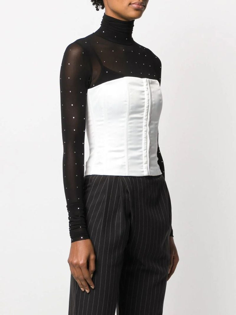 White Lace-up Bustier Top