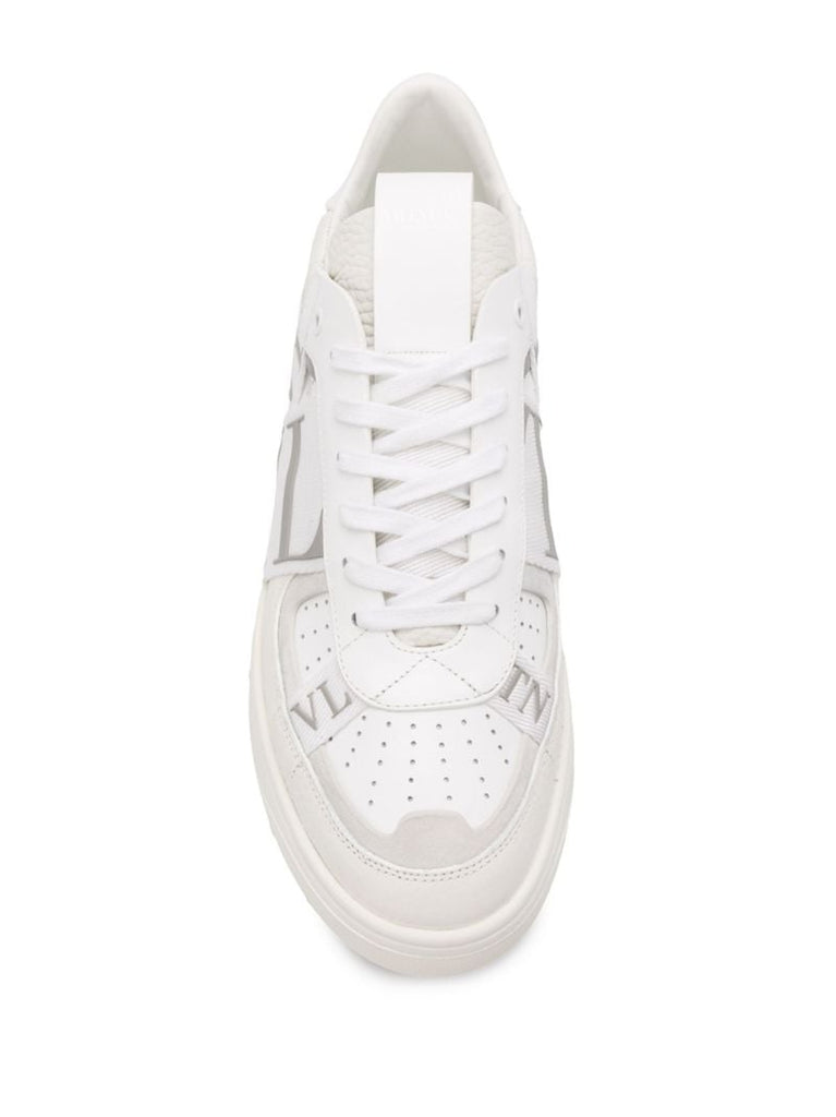 White Vl7n Low-top Leather Sneakers