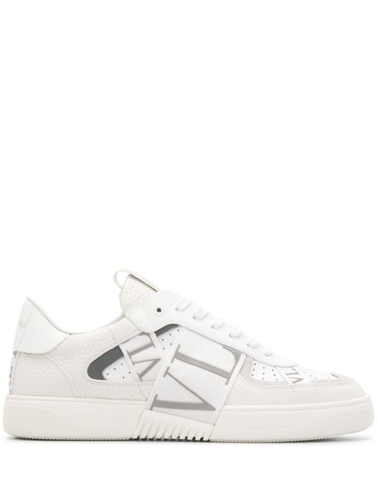 White Vl7n Low-top Leather Sneakers
