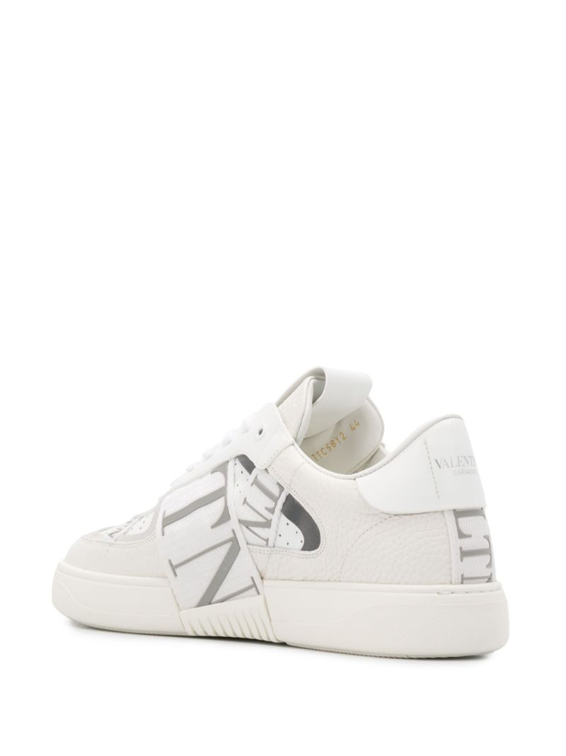 White Vl7n Low-top Leather Sneakers
