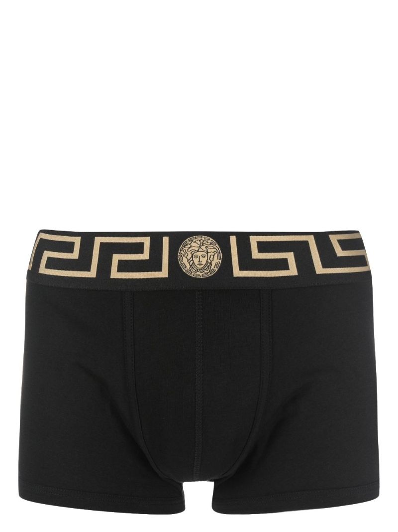 Black Greca Border Cotton Boxer Briefs