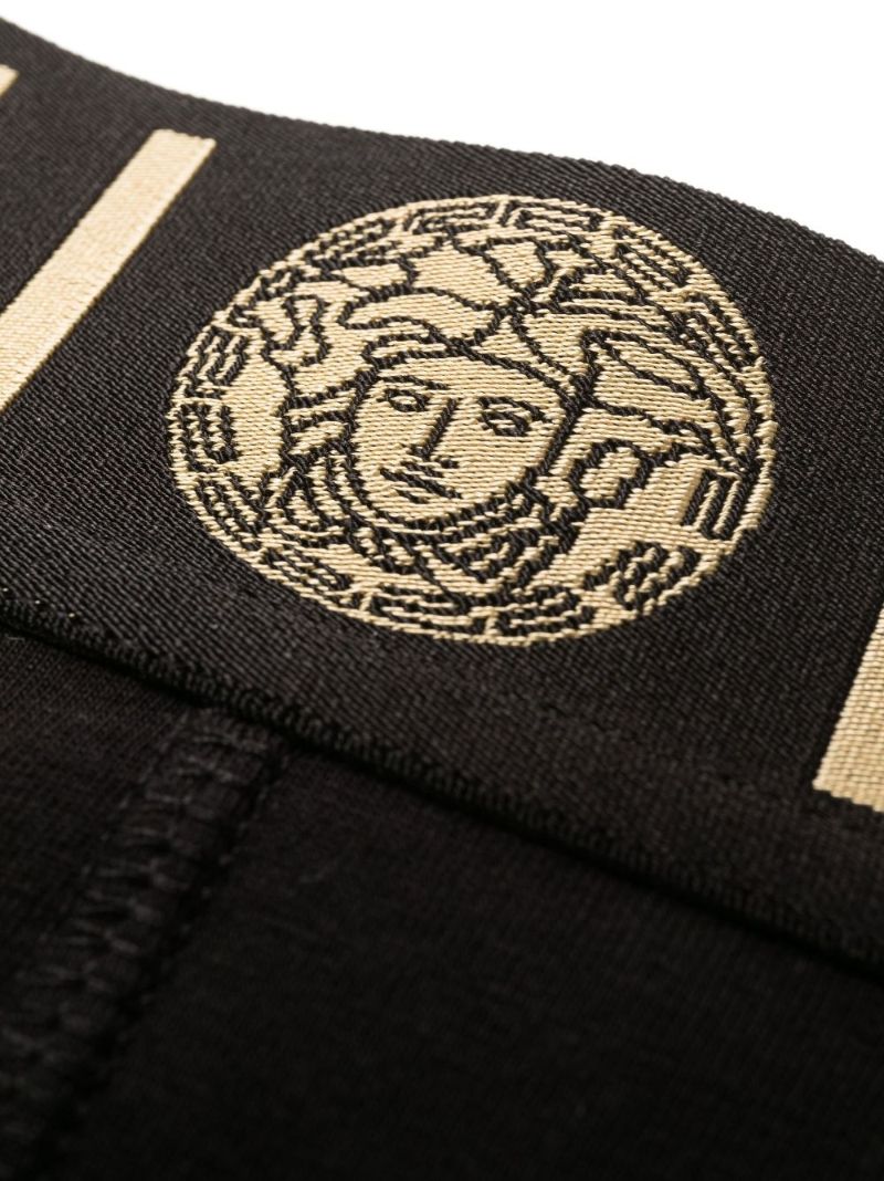 Black Greca Border Cotton Boxer Briefs