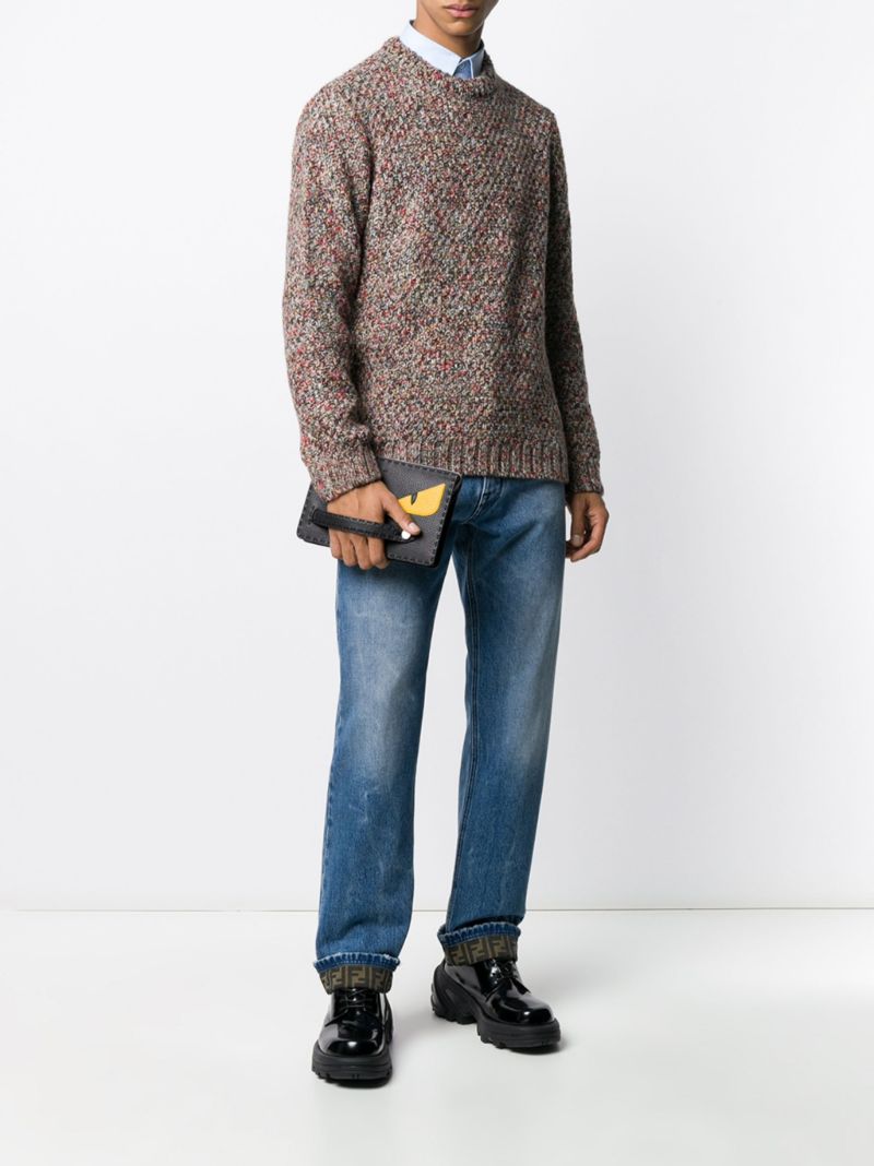 Ff Logo Turn-up Jeans