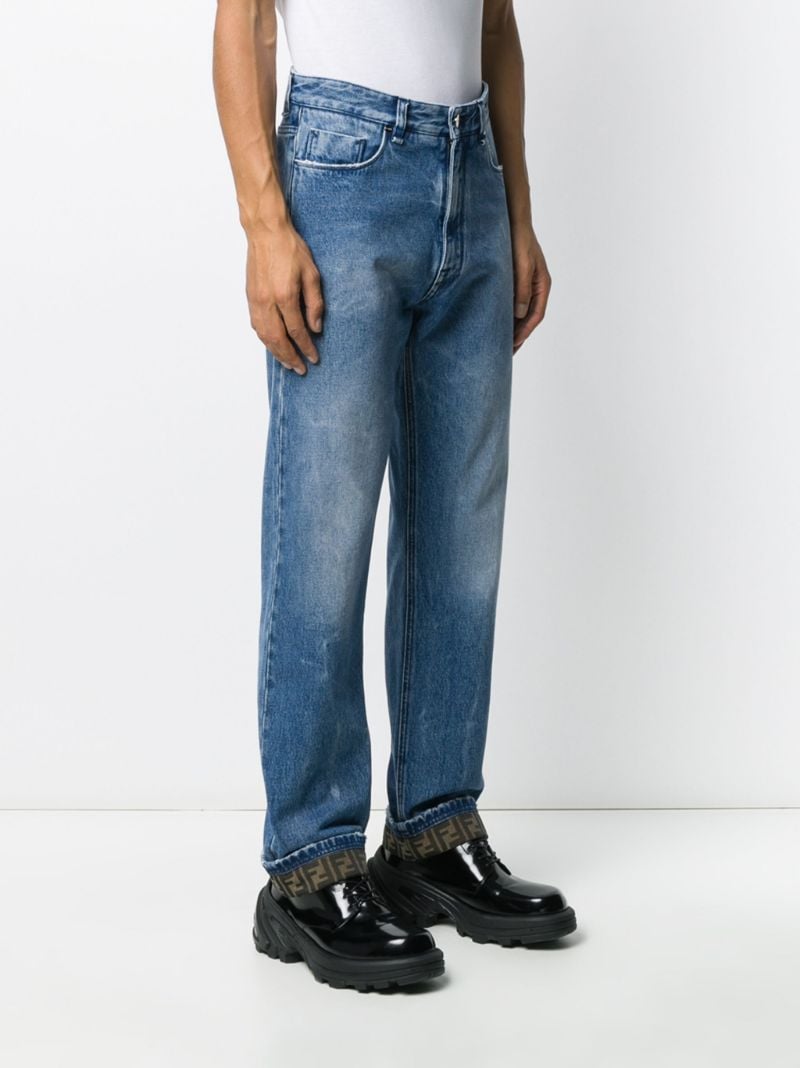 Ff Logo Turn-up Jeans