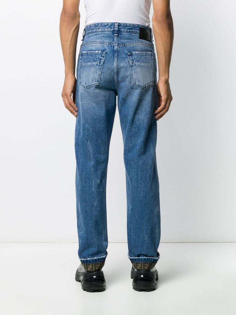 Ff Logo Turn-up Jeans
