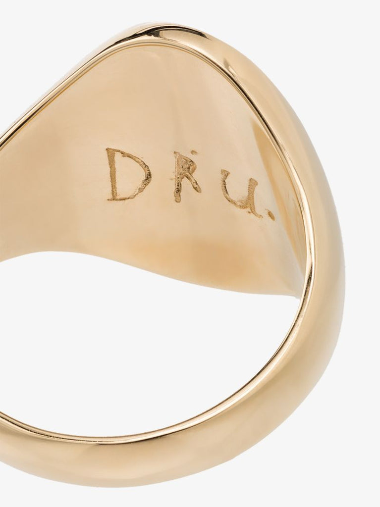 14k Yellow Gold Galaxy Diamond Signet Ring