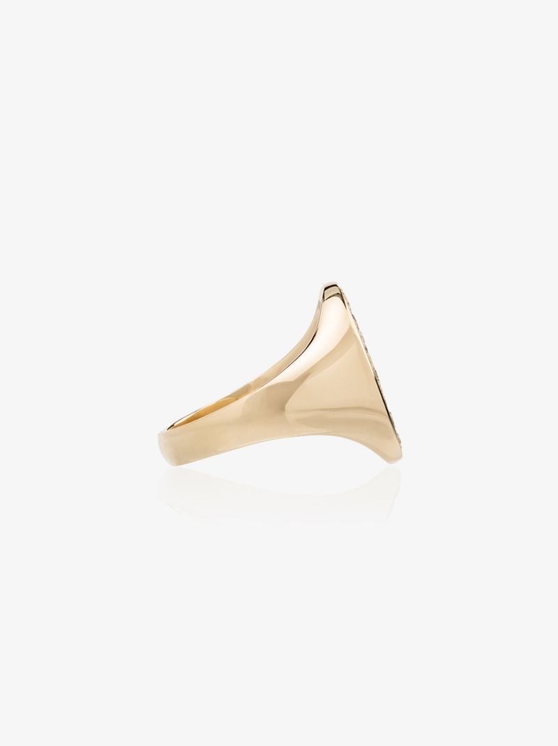 14k Yellow Gold Galaxy Diamond Signet Ring