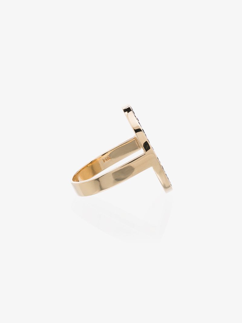 14k Yellow Gold Diamond and Sapphire Galaxy Ring