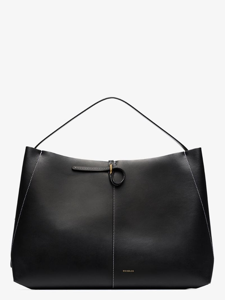 Black Ava Leather Tote Bag