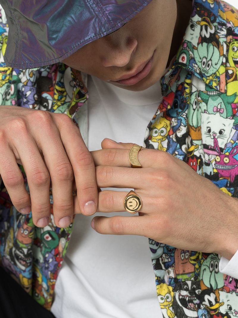 X Chinatown Market Gold-plated Arch Logo Ring