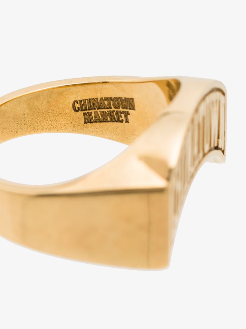 X Chinatown Market Gold-plated Arch Logo Ring