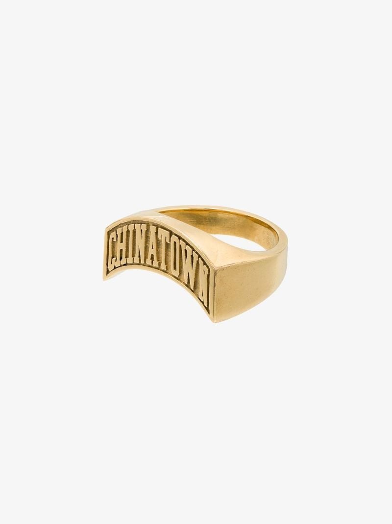 X Chinatown Market Gold-plated Arch Logo Ring