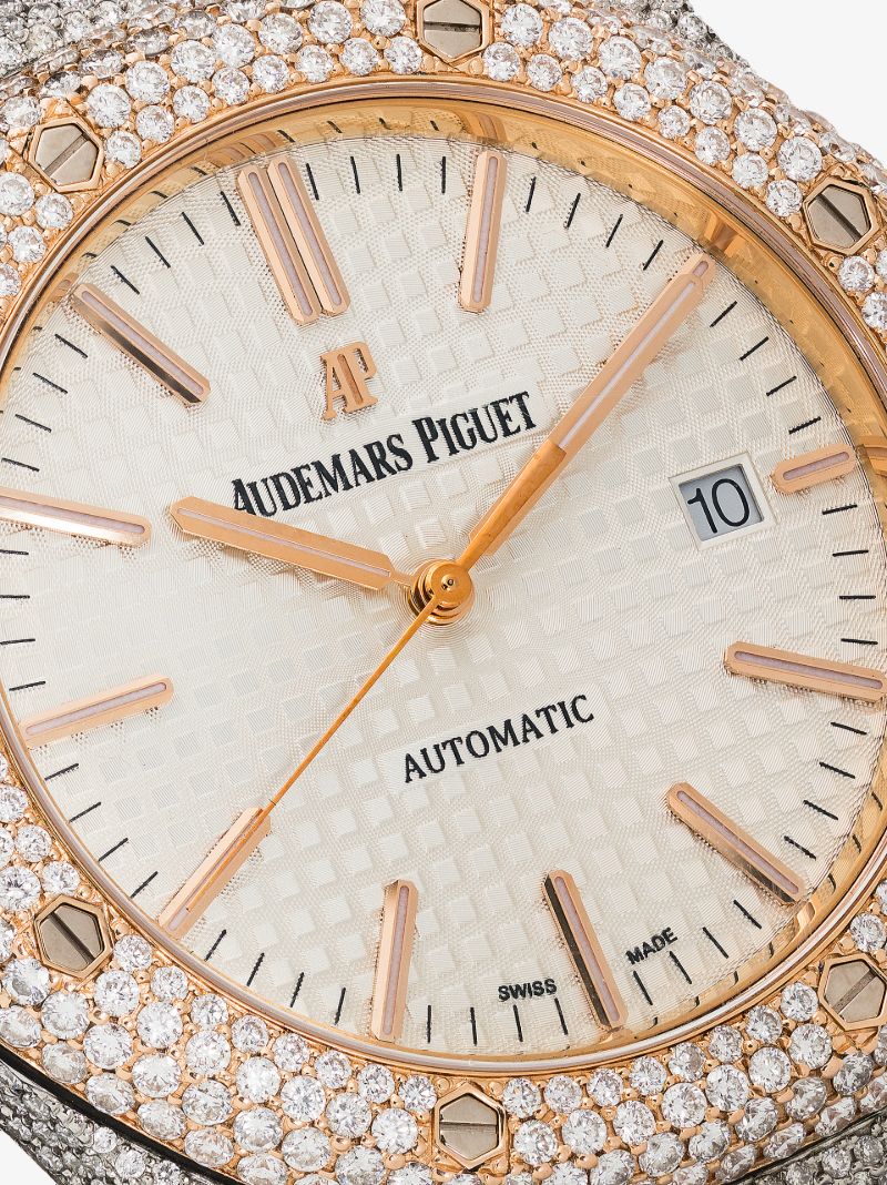 18k Rose Gold Audemars Piguet Royal Oak Diamond Watch