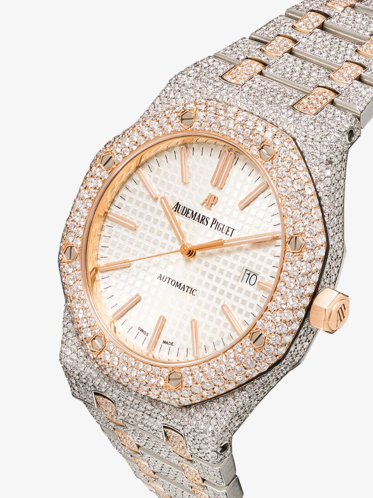 18k Rose Gold Audemars Piguet Royal Oak Diamond Watch