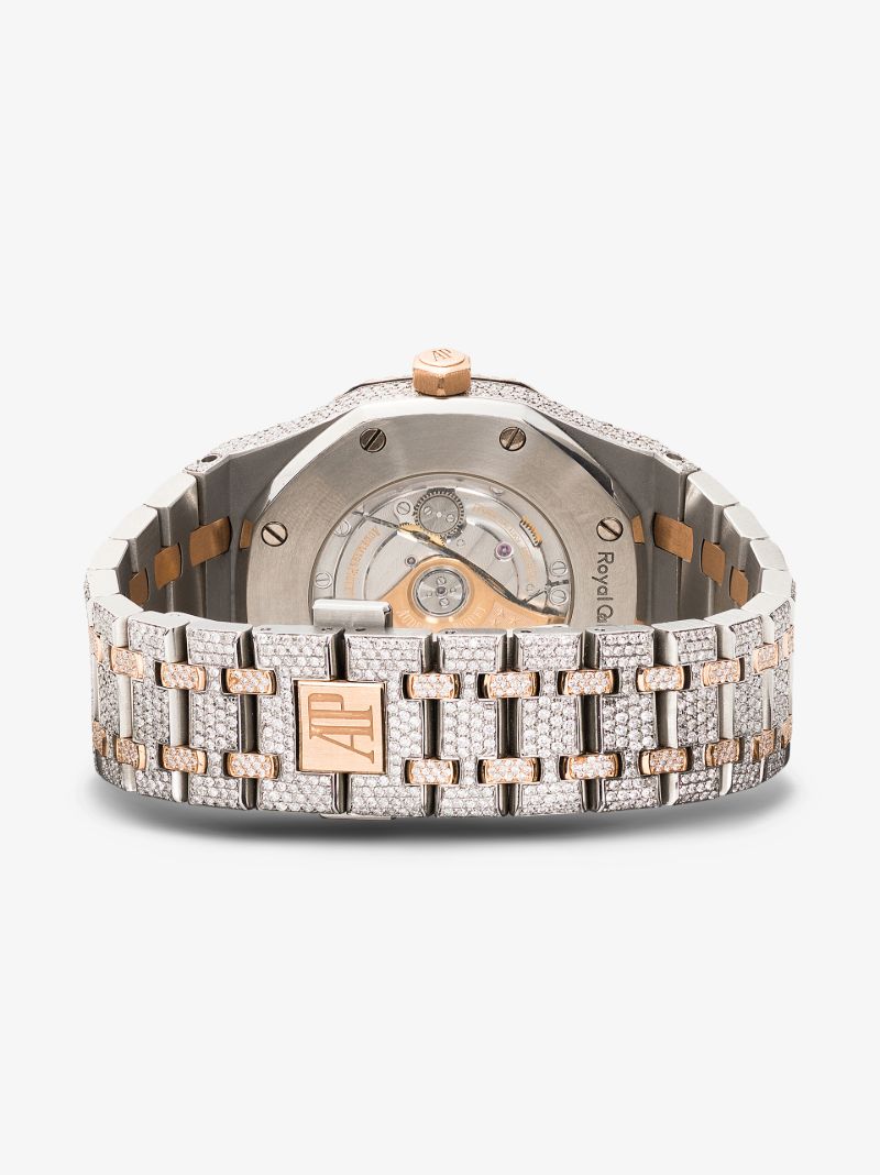 18k Rose Gold Audemars Piguet Royal Oak Diamond Watch