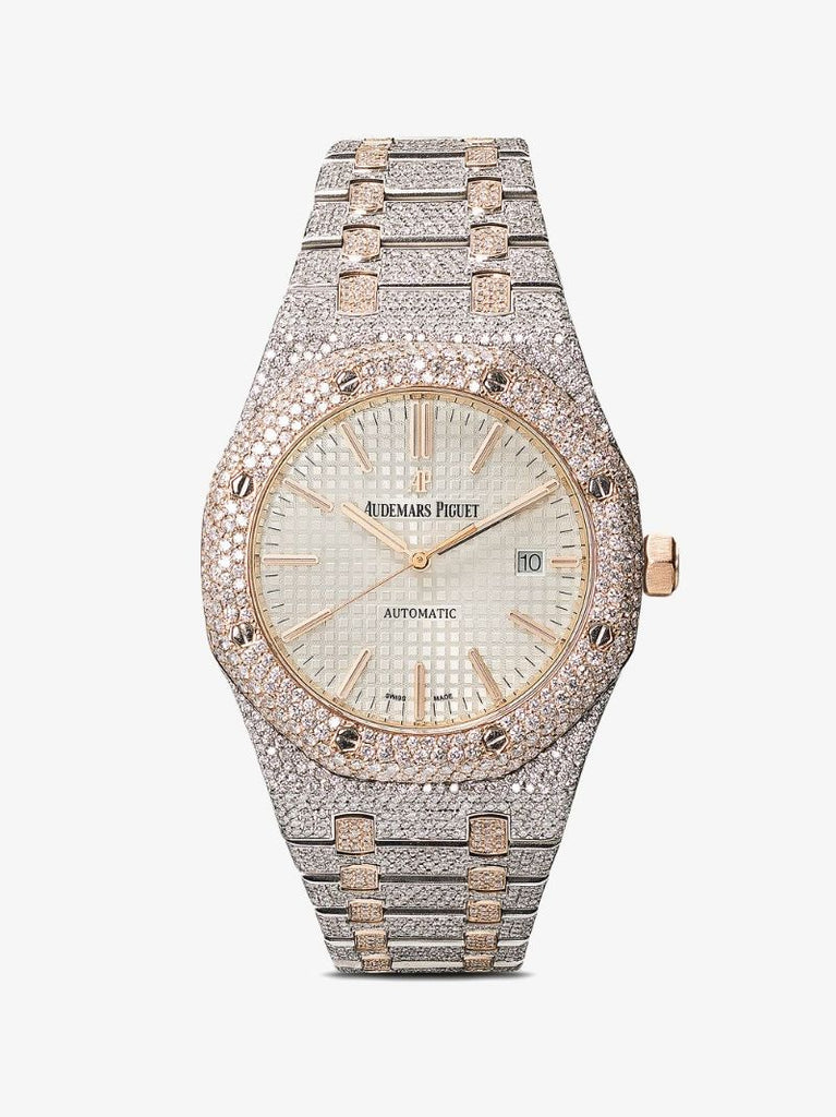 18k Rose Gold Audemars Piguet Royal Oak Diamond Watch