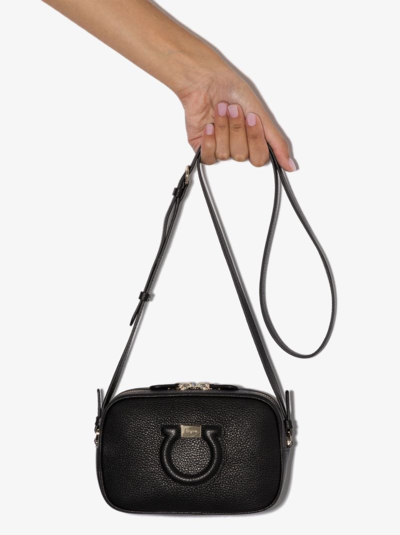 Black Gancini Leather Camera Bag