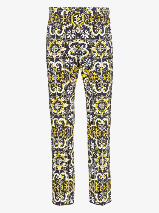 Maiolica Print Tailored Trousers