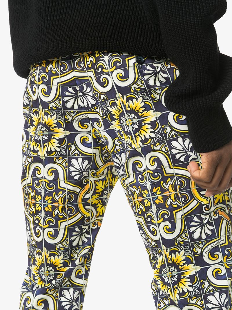 Maiolica Print Tailored Trousers