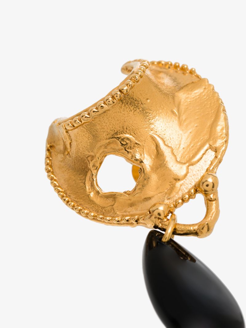 24k Gold-plated Onyx Nightfall Earrings