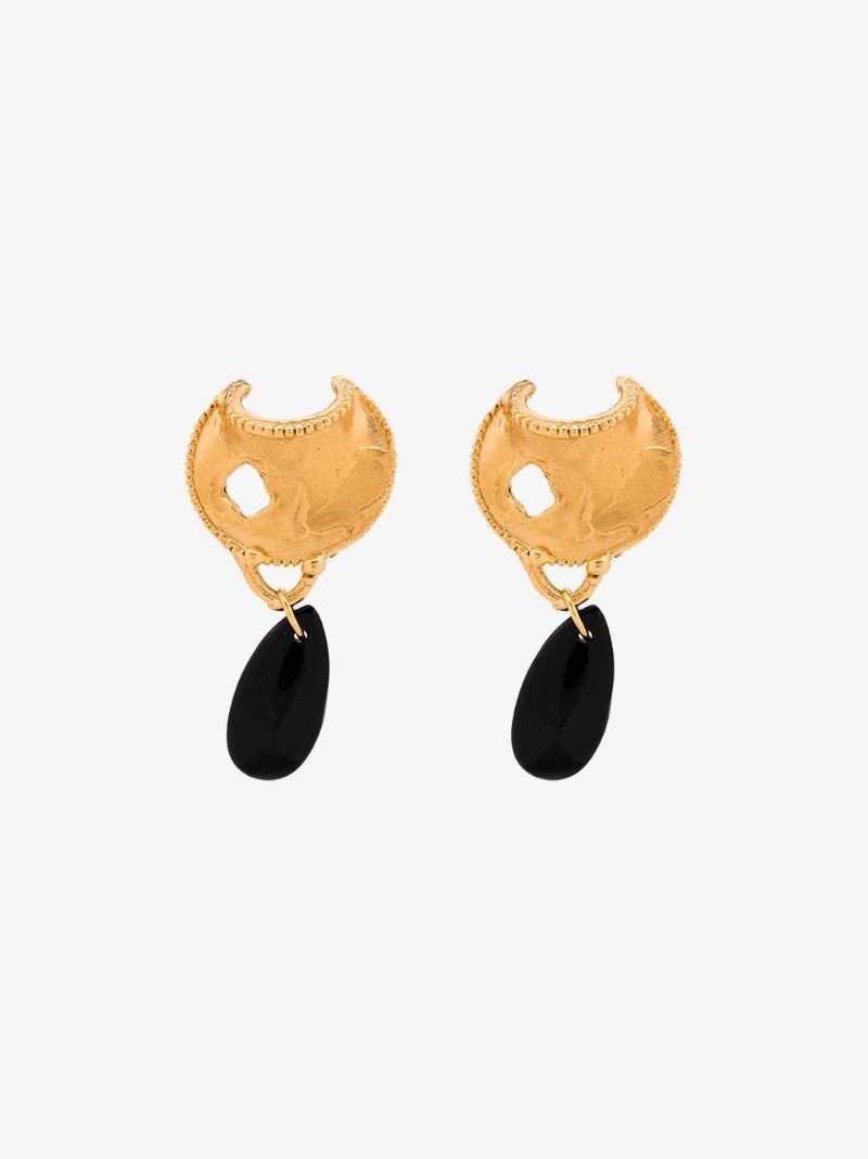 24k Gold-plated Onyx Nightfall Earrings
