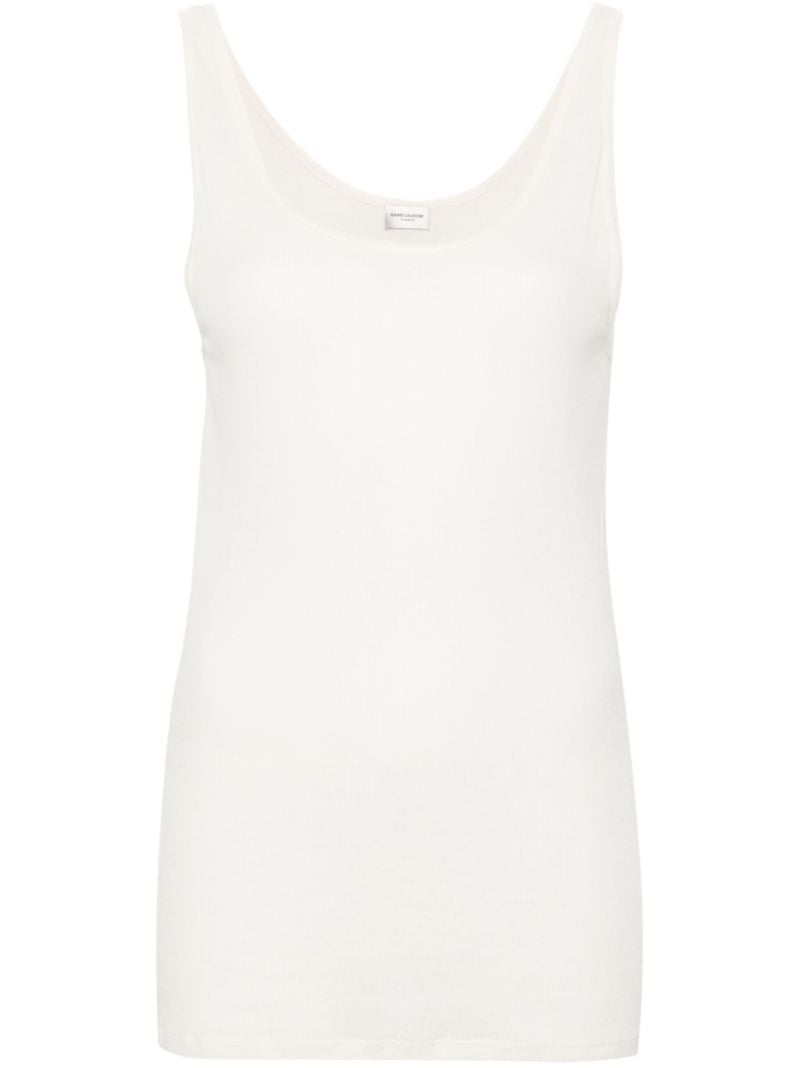 White Scoop Neck Tank Top