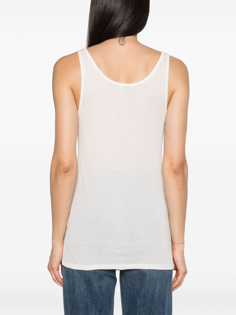 White Scoop Neck Tank Top