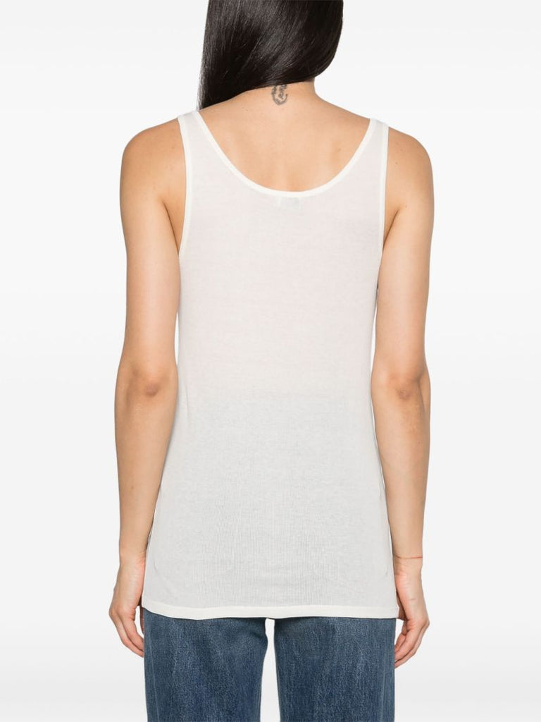 White Scoop Neck Tank Top