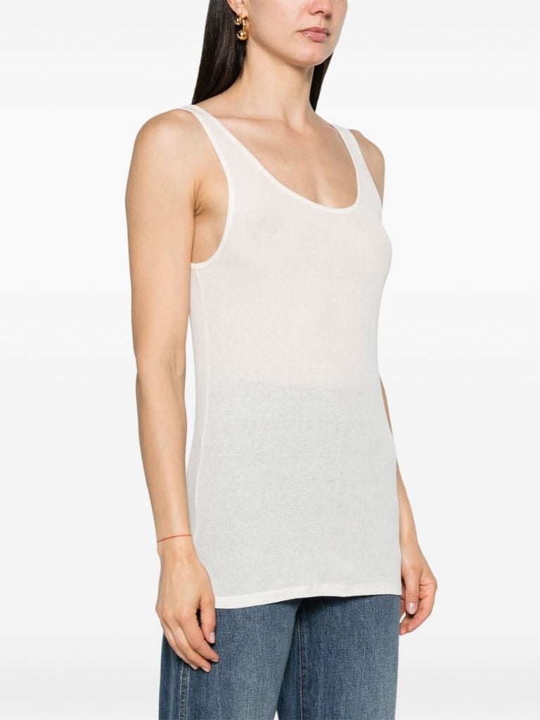 White Scoop Neck Tank Top
