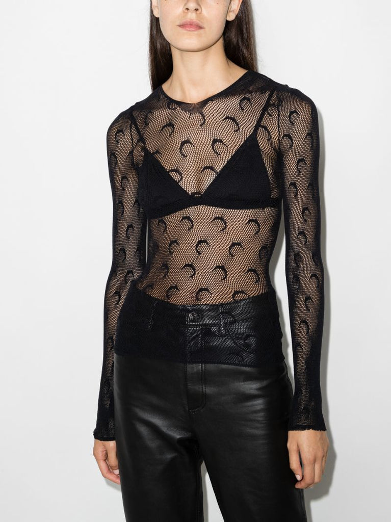 Crescent Moon Fishnet Top