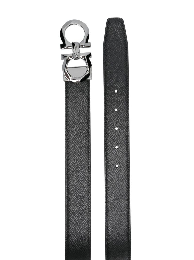Black Gancini Leather Belt
