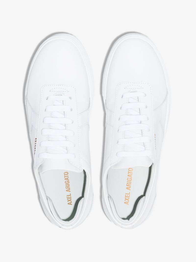 White Platform Leather Low Top Sneakers