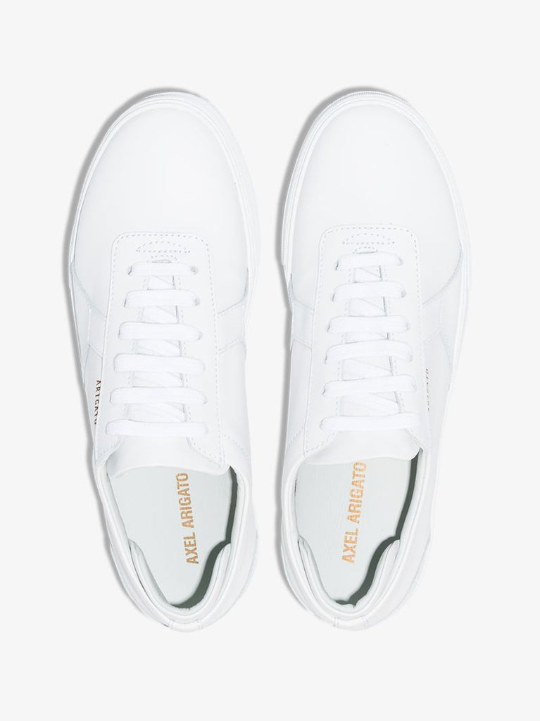 White Platform Leather Low Top Sneakers