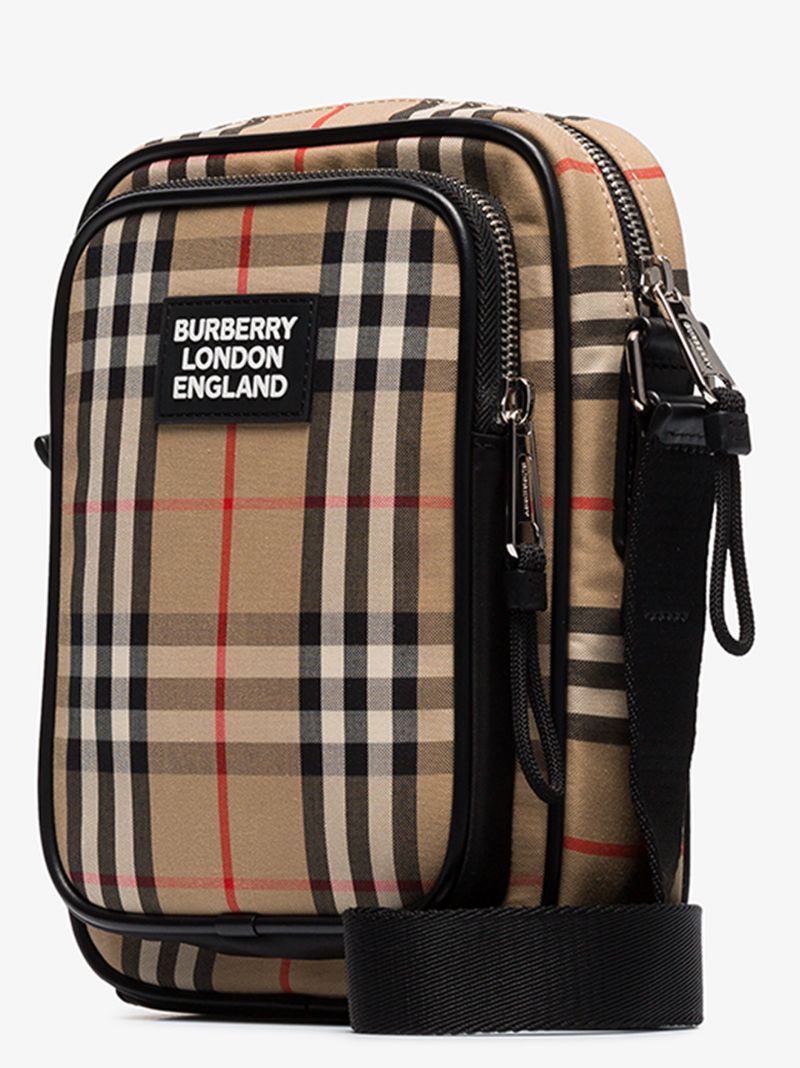 Beige Vintage Check Cross Body Bag