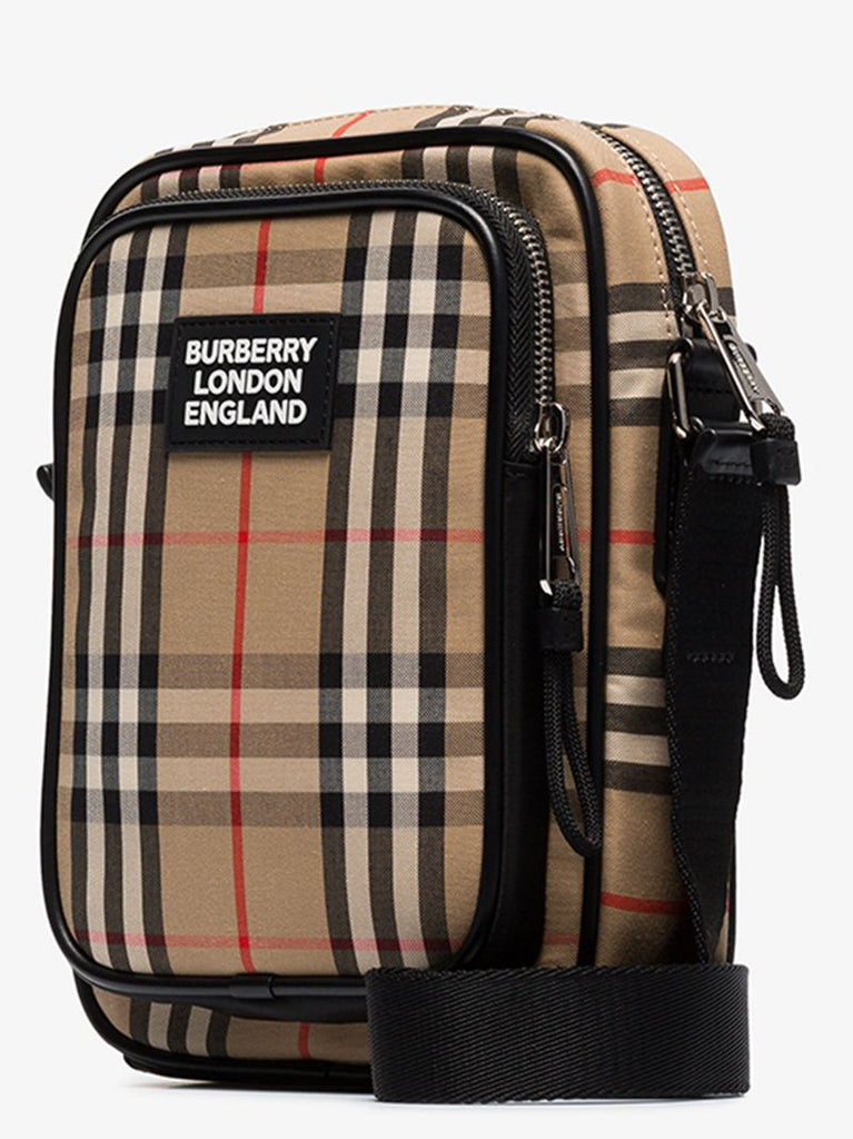 Beige Vintage Check Cross Body Bag