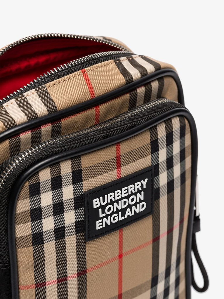 Beige Vintage Check Cross Body Bag
