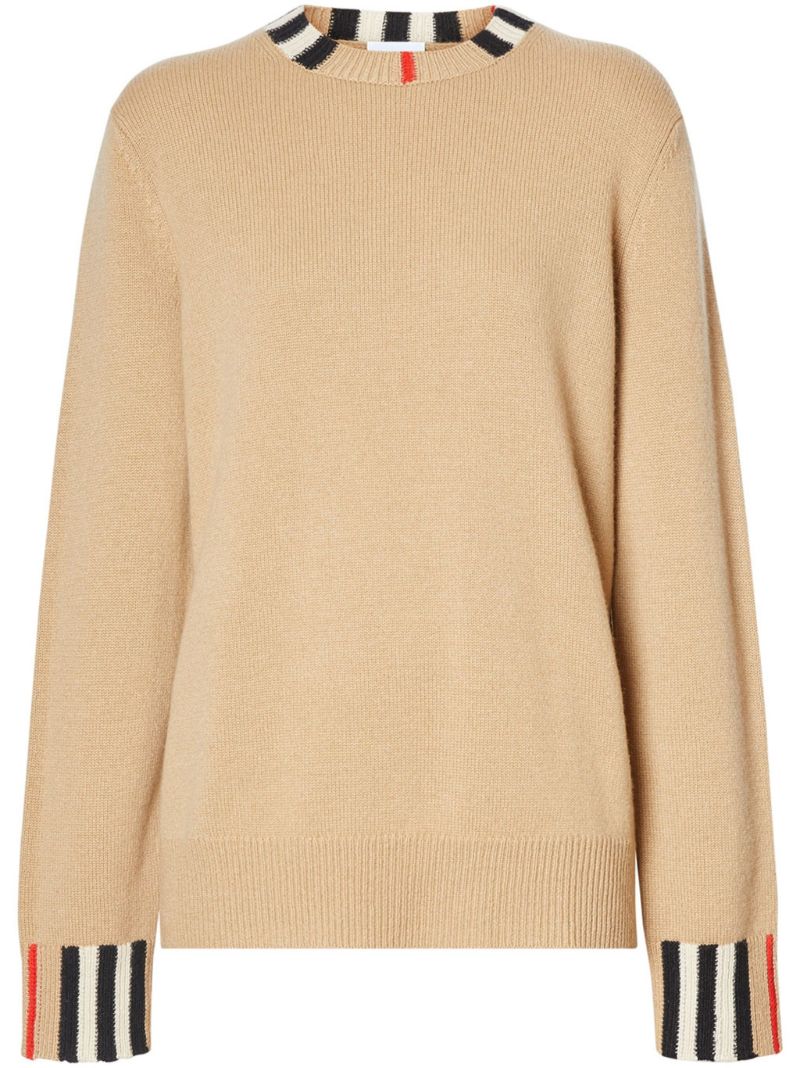 Icon Stripe Trim Cashmere Sweater
