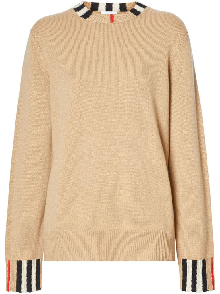Icon Stripe Trim Cashmere Sweater