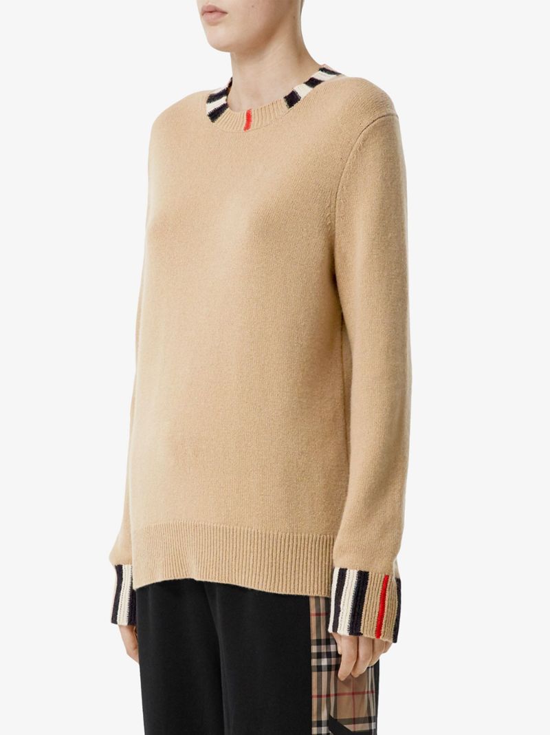 Icon Stripe Trim Cashmere Sweater