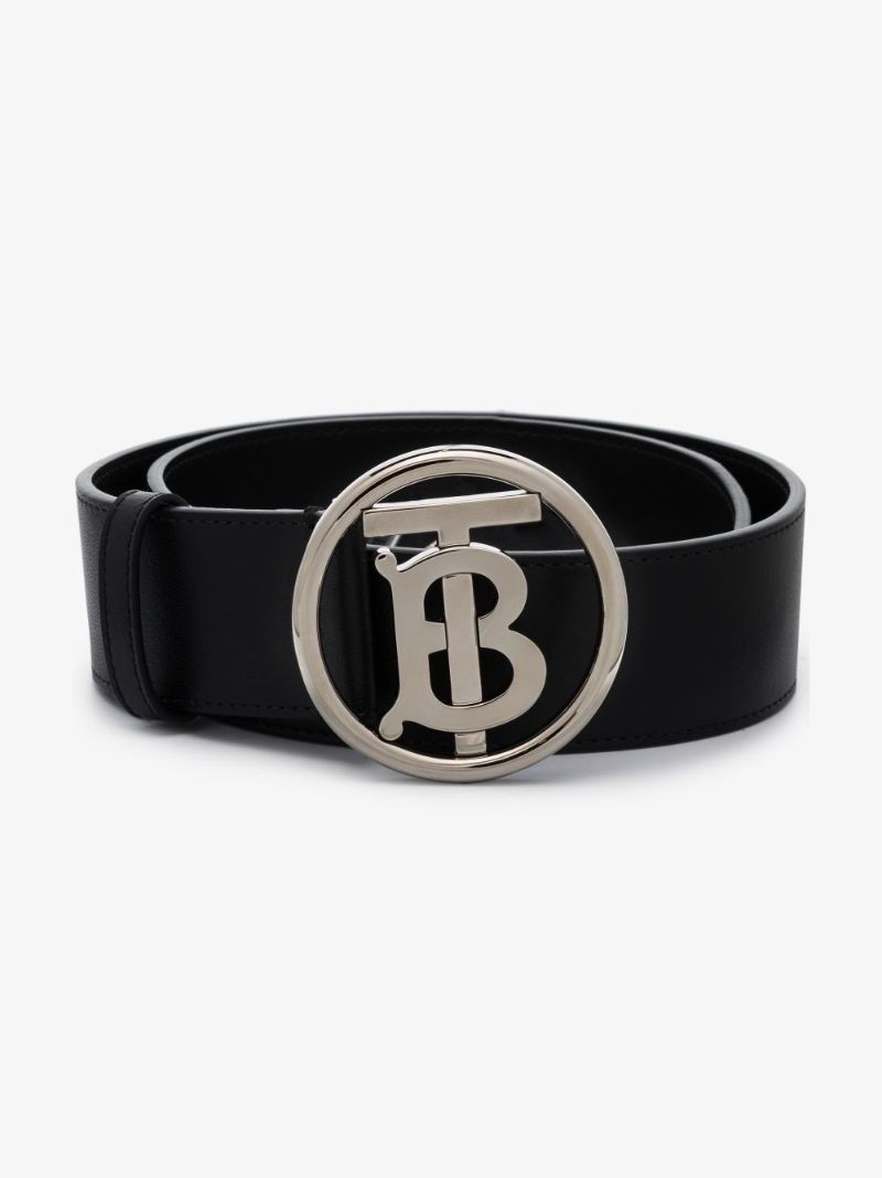 Black Logo Leather Belt