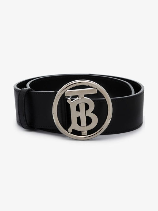 Black Logo Leather Belt
