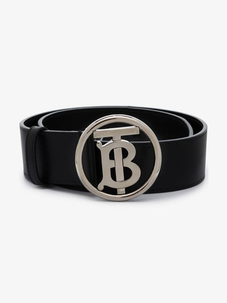 Black Logo Leather Belt