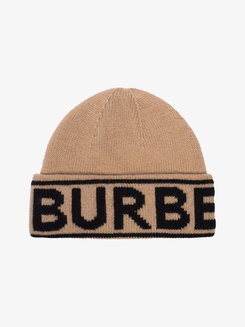 Neutral Logo Intarsia Cashmere Beanie Hat