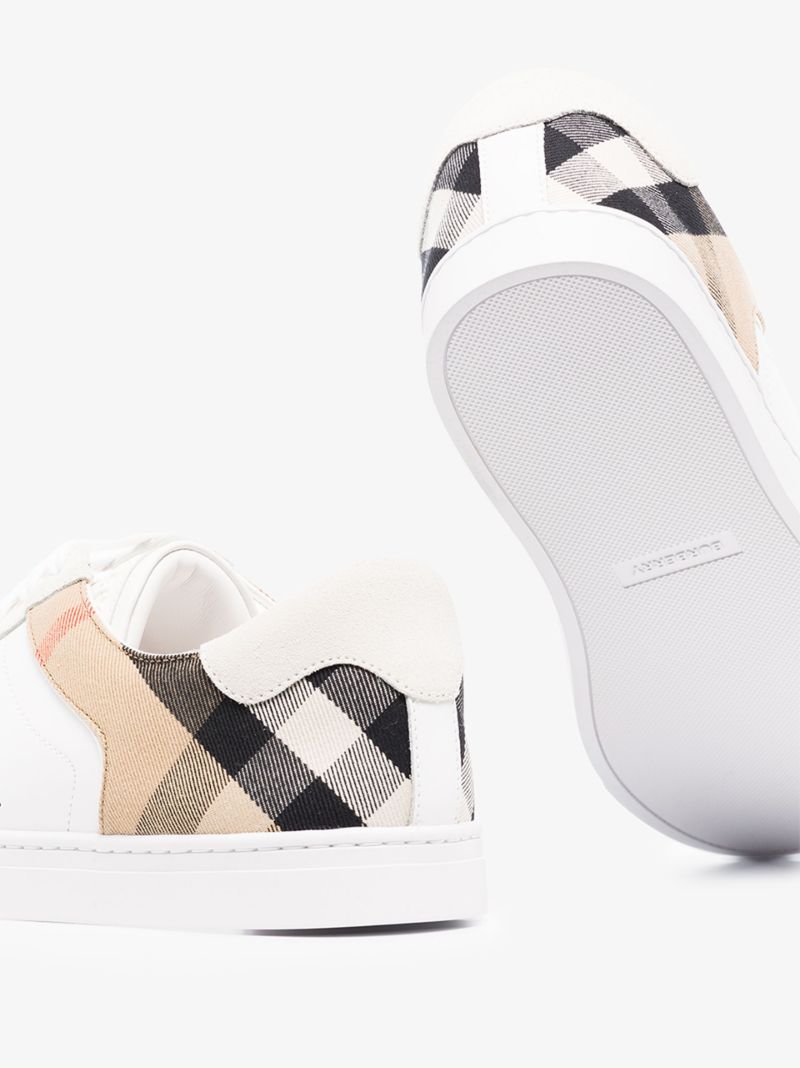 White New Reeth Vintage Check Sneakers