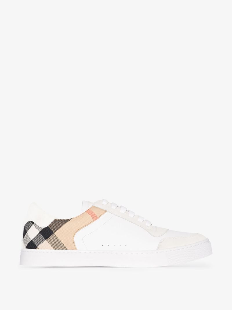 White New Reeth Vintage Check Sneakers