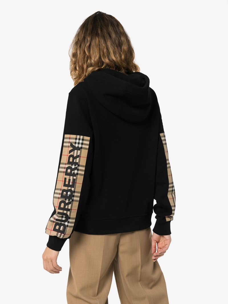 Aubree Vintage Check Panel Zip-up Hoodie